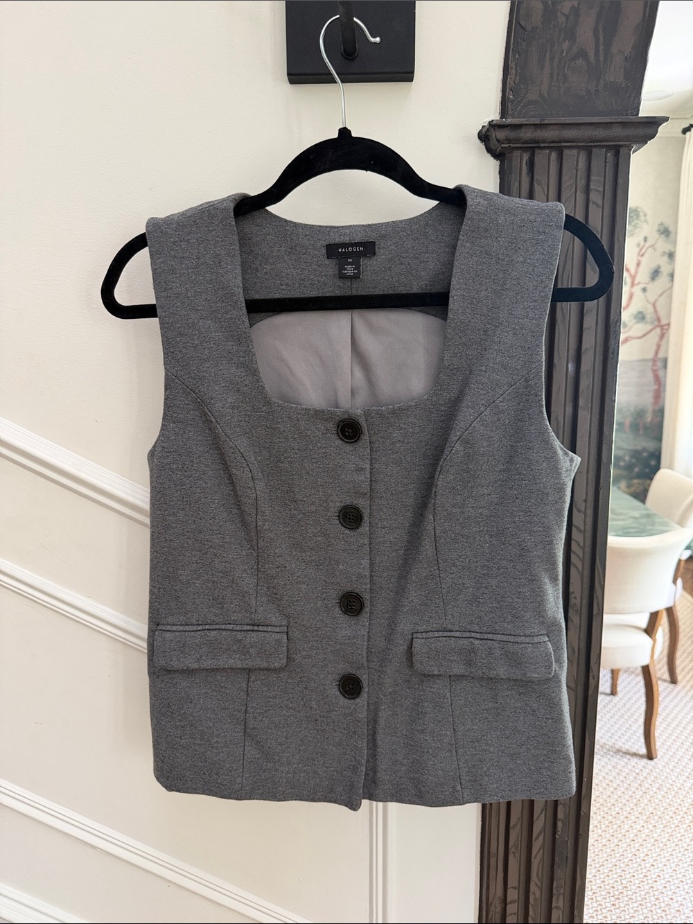 Mossimo Supply Co. Gray Sleeveless Button-Front Vest